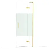 Maxaro Diamond Douchedeur | 80 cm Glanzend lichtgoud Helder met matte strook Draaideur