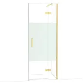 Maxaro Diamond Douchedeur | 80 cm Glanzend lichtgoud Helder met matte strook Draaideur