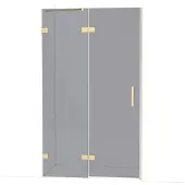 Maxaro Diamond Douchedeur | 120 cm Glanzend lichtgoud Rookglas Draaideur