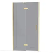 Maxaro Diamond Douchedeur | 110 cm Glanzend lichtgoud Rookglas Draaideur