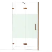 Maxaro Diamond Douchedeur | 110 cm Glanzend koper Helder met matte strook Draaideur
