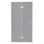 Maxaro Diamond Douchedeur | 110 cm Glanzend lichtgoud Rookglas Draaideur