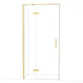 Maxaro Diamond Douchedeur | 100 cm Glanzend lichtgoud Helder glas Draaideur