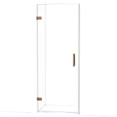Maxaro Diamond Douchedeur | 80 cm Glanzend koper Helder glas Draaideur