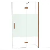 Maxaro Diamond Douchedeur | 120 cm Glanzend koper Helder met matte strook Draaideur