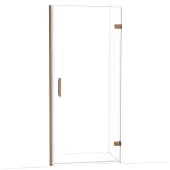 Maxaro Diamond Douchedeur | 90 cm Glanzend koper Helder glas Draaideur