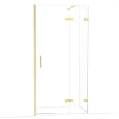 Maxaro Diamond Douchedeur | 100 cm Glanzend lichtgoud Helder glas Draaideur