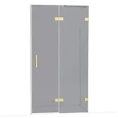 Maxaro Diamond Douchedeur | 110 cm Glanzend lichtgoud Rookglas Draaideur