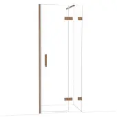 Maxaro Diamond Douchedeur | 80 cm Glanzend koper Helder glas Draaideur