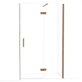 Maxaro Diamond Douchedeur | 120 cm Glanzend koper Helder glas Draaideur