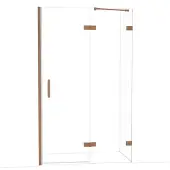 Maxaro Diamond Douchedeur | 120 cm Glanzend koper Helder glas Draaideur