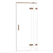 Maxaro Diamond Douchedeur | 90 cm Glanzend koper Helder glas Draaideur