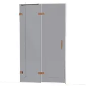 Maxaro Diamond Douchedeur | 120 cm Glanzend koper Rookglas Draaideur