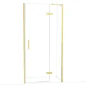 Maxaro Diamond Douchedeur | 100 cm Glanzend lichtgoud Helder glas Draaideur