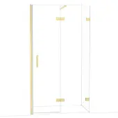 Maxaro Diamond Douchedeur | 110 cm Glanzend lichtgoud Helder glas Draaideur