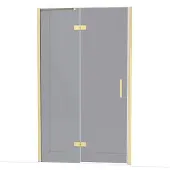 Maxaro Diamond Douchedeur | 120 cm Glanzend lichtgoud Rookglas Draaideur