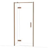 Maxaro Diamond Douchedeur | 90 cm Glanzend koper Helder glas Draaideur