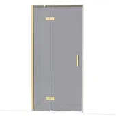 Maxaro Diamond Douchedeur | 100 cm Glanzend lichtgoud Rookglas Draaideur