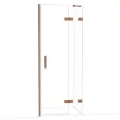 Maxaro Diamond Douchedeur | 80 cm Glanzend koper Helder glas Draaideur