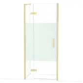Maxaro Diamond Douchedeur | 90 cm Glanzend lichtgoud Helder met matte strook Draaideur