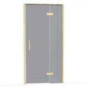 Maxaro Diamond Douchedeur | 100 cm Glanzend lichtgoud Rookglas Draaideur