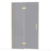 Maxaro Diamond Douchedeur | 120 cm Glanzend lichtgoud Rookglas Draaideur