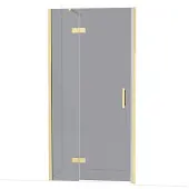 Maxaro Diamond Douchedeur | 100 cm Glanzend lichtgoud Rookglas Draaideur