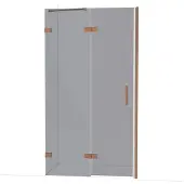 Maxaro Diamond Douchedeur | 110 cm Glanzend koper Rookglas Draaideur