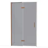 Maxaro Diamond Douchedeur | 120 cm Glanzend koper Rookglas Draaideur