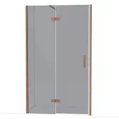 Maxaro Diamond Douchedeur | 120 cm Glanzend koper Rookglas Draaideur