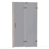 Maxaro Diamond Douchedeur | 110 cm Glanzend koper Rookglas Draaideur