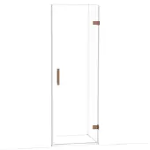 Maxaro Diamond Douchedeur | 70 cm Glanzend koper Helder glas Draaideur
