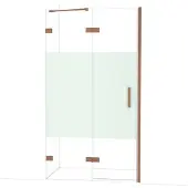 Maxaro Diamond Douchedeur | 110 cm Glanzend koper Helder met matte strook Draaideur