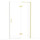 Maxaro Diamond Douchedeur | 120 cm Glanzend lichtgoud Helder glas Draaideur