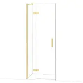 Maxaro Diamond Douchedeur | 80 cm Glanzend lichtgoud Helder glas Draaideur