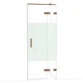 Maxaro Diamond Douchedeur | 80 cm Glanzend koper Helder met matte strook Draaideur