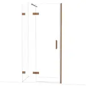 Maxaro Diamond Douchedeur | 100 cm Glanzend koper Helder glas Draaideur