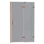 Maxaro Diamond Douchedeur | 120 cm Glanzend koper Rookglas Draaideur