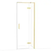 Maxaro Diamond Douchedeur | 80 cm Glanzend lichtgoud Helder glas Draaideur