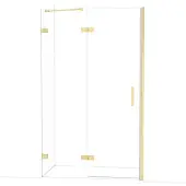 Maxaro Diamond Douchedeur | 120 cm Glanzend lichtgoud Helder glas Draaideur