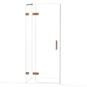 Maxaro Diamond Douchedeur | 90 cm Glanzend koper Helder glas Draaideur