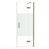 Maxaro Diamond Douchedeur | 80 cm Glanzend koper Helder met matte strook Draaideur