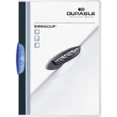 Durable klemmap Swingclip transparant blauw