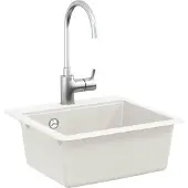 vidaXL Wasbak Wit 470 x 440 mm Graniet