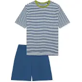 Schiesser Nachtkledij ' Teens Nightwear ' blauw / wit