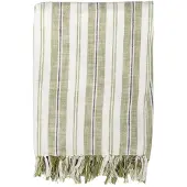 Tiseco - Katoenen deken INDIRA - Gestreept Design - 150x200 cm, groen