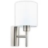 Eglo Pasteri Wandlamp - 1 Lichts - 30.5 cm - Stof - Grijs, Wit