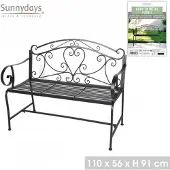 Sunnydays "MON JARDIN" Opvouwbare metalen tuinbank – 110 x 56 x H91 cm