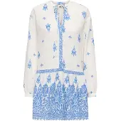 ONLY Jurk 'ONLALMA L/S SHORT DRESS WVN NOO' blauw / offwhite