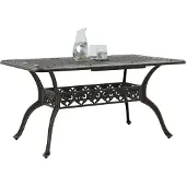 vidaXL Tuintafel 150x90x72 cm gietaluminium bronskleurig